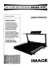 Image Fitness Wide Stride Duo 48 Treadmill English Manual
