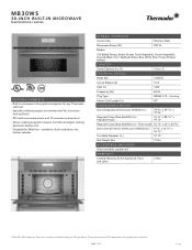 Thermador MB30WS Product Spec Sheet