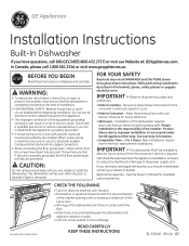 GE PDT760SIJII Installation Instructions