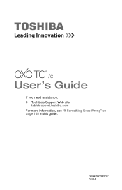 Toshiba Excite AT7 Android 4.2 Jellybean User's Guide for Excite AT7-B Series