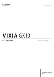 Canon VIXIA GX10 Instruction Manual