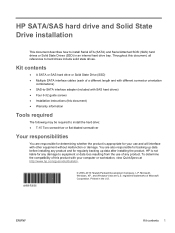 HP Z200 HP SATA/SAS Hard Drive and Solid State Drive Installation