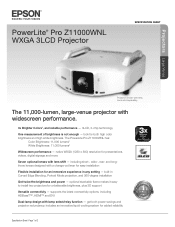 Epson PowerLite Pro Z11000W Product Specifications
