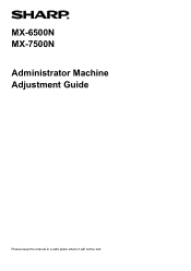 Sharp MX-6500N Adjustment Guide