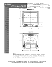 Sony KV-13M52 Dimensions Diagram