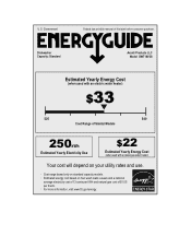Avanti DWT18V3S Energy Guide Label