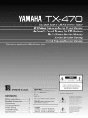 Yamaha TX-470 Owner's Manual