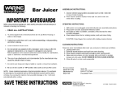 Waring BJ120C Instruction Manual