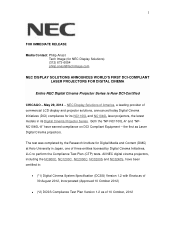 NEC NC1040L-A DCI-Compliant: NC1100L and NC1040L Press Release