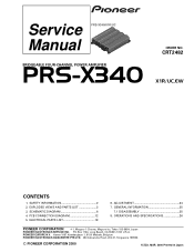 Pioneer PRS-X340 Service Manual