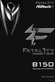 ASRock Fatal1ty B150 Gaming K4/Hyper User Manual
