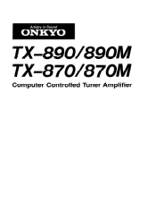 Onkyo TX-890 Owner Manual