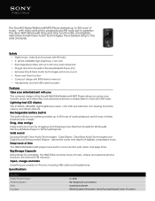 Sony NWZ-E364 Marketing Specifications (Red)
