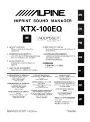 Alpine KTX-100EQ Owners Manual