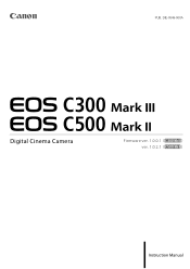 Canon EOS C500 Mark II EOS C300 Mark III EOS C500 Mark II Instruction Manual