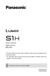 Panasonic LUMIX S1H DC-S1H Advanced Operating Manual