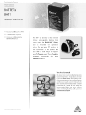 Behringer BATTERY BAT1 Product Information