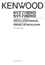 Kenwood KVT-739DVD Installation Manual