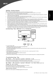 Acer S182HL Quick Start Guide