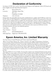 Epson BrightLink 485Wi Warranty Statement