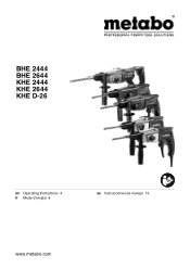 Metabo KHE D-26 Operating Instructions