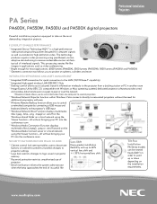 NEC NP-PA550W PA Series Specification Brochure