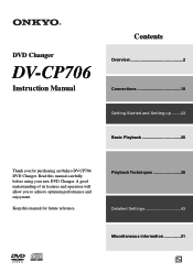Onkyo DV-CP706S Instruction Manual