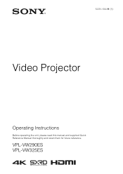 Sony VPL-VW325ES Operating Instructions