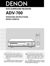 Denon ADV-700 Owners Manual