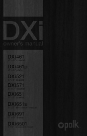 Polk Audio DXi461p DXi651 Owner's Manual