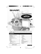 Sharp 36F630 36F630 Operation Manual