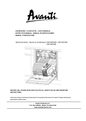 Avanti DW18D1BE Instruction Manual