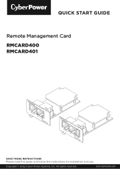 CyberPower RMCARD400 Quick Start Guide