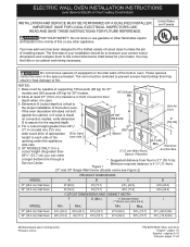 Frigidaire FFEW3026TW Installation Instructions