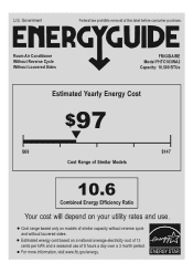 Frigidaire FHTC103WA2 Energy Guide