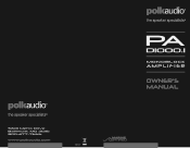 Polk Audio PA D1000.1 PA D1000.1 Owner's Manual