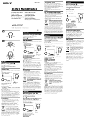 Sony MDR-D777LP Operating Instructions