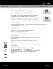 Sony VGC-LT20E Marketing Specifications