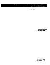 Bose Acoustimass 10 Series III Owner's guide