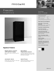Frigidaire FFU14F7HB Product Specifications Sheet (English)