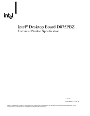 Intel BOXD875PBZLK Product Specification