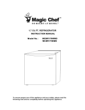 Magic Chef MCBR170BMD / MCBR170BF User Manual