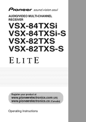Pioneer VSX-84TXSI Owner's Manual