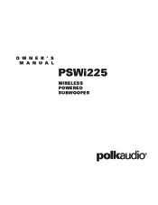 Polk Audio PSWi225 PSWi225 Owner's Manual