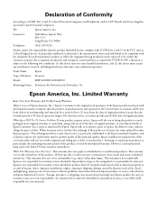 Epson PowerLite 76c Warranty Statement