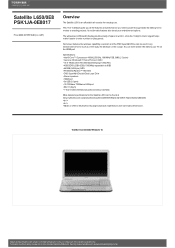 Toshiba L650 PSK1JA-0E8017 Detailed Specs for Satellite L650 PSK1JA-0E8017 AU/NZ; English
