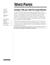 HP Armada 7700 Armada 7700 and 7300 Pre-install Refresh