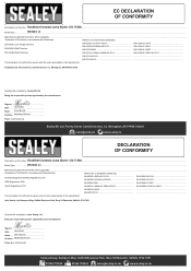 Sealey RS103C Declaration of Conformity