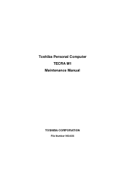 Toshiba Tecra M1 Maintenance Manual