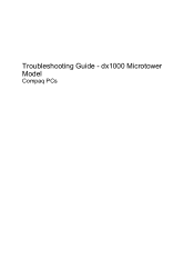 HP dx1000 Troublshooting Guide